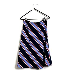 Ann Taylor Factory Black and Blue Midi A-Line Skirt for Work or Play